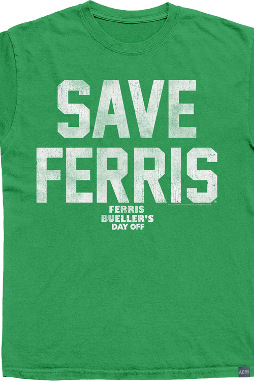 Made In USA Ferris Bueller's Day Off Save Ferris T-Shirt