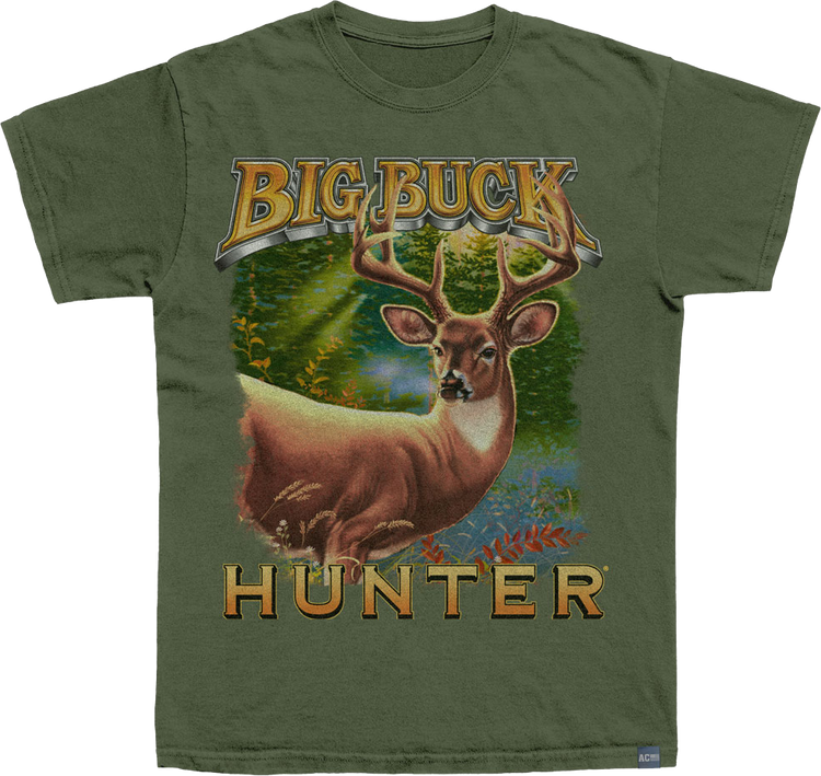 Made In USA Logo and Deer Big Buck Hunter T-Shirt