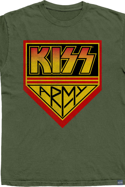 Made In USA Olive KISS Army T-Shirt