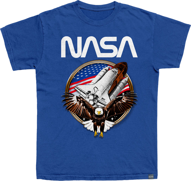 Made In USA Stars Stripes & Shuttle NASA T-Shirt