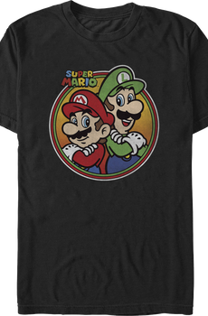 Mario & Luigi Retro Circle Super Mario Bros. T-Shirt