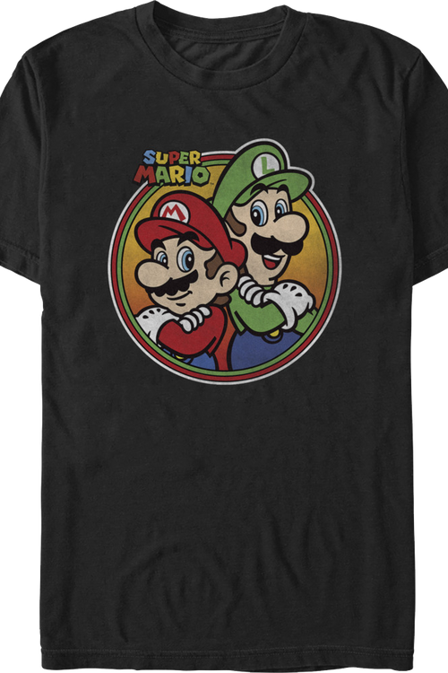 Mario & Luigi Retro Circle Super Mario Bros. T-Shirt