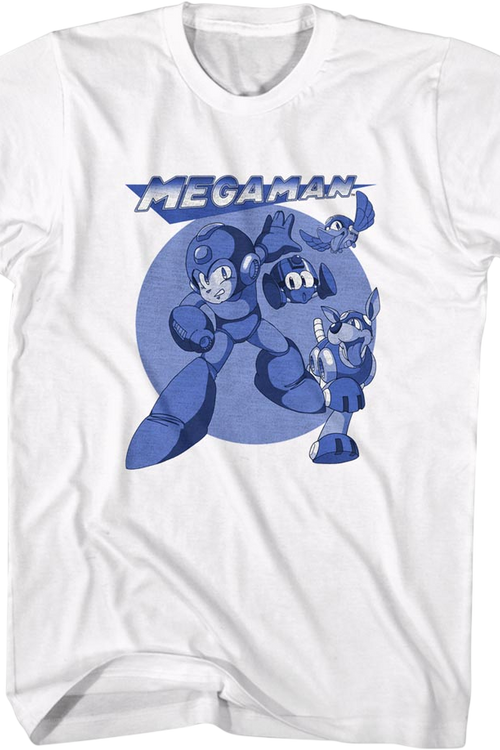 Mega Blue Poses Mega Man T-Shirt