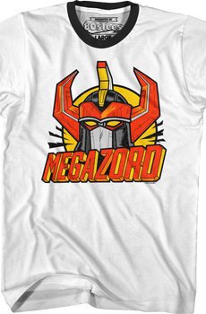 Megazord Head Mighty Morphin Power Rangers Ringer Shirt
