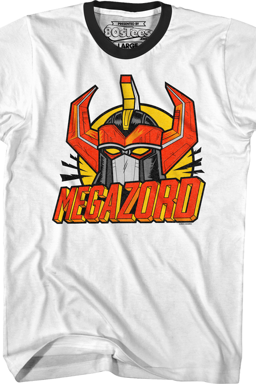 Megazord Head Mighty Morphin Power Rangers Ringer Shirt