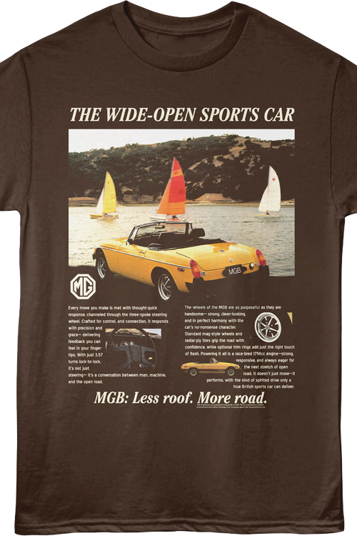 MGB Less Roof More Road British Motor Heritage T-Shirt
