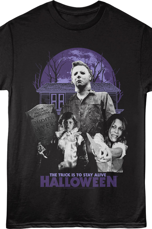 Michael & Laurie The Trick Is To Stay Alive Halloween T-Shirt