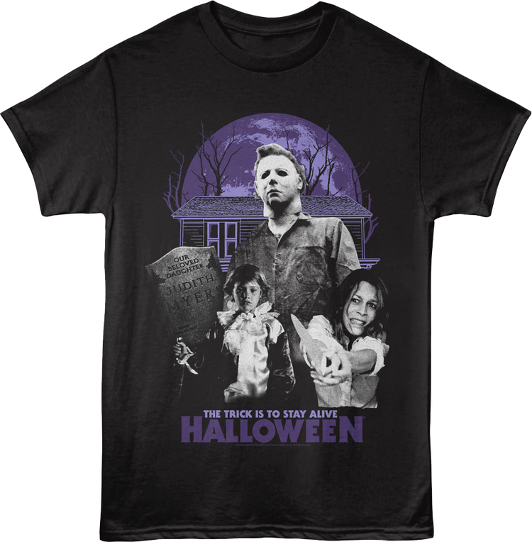 Michael & Laurie The Trick Is To Stay Alive Halloween T-Shirt