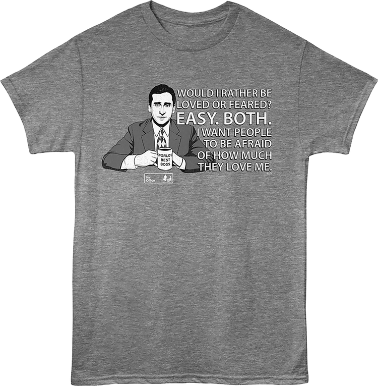 Michael Scott Would I Rather Be Feared Or Loved The Office T-Shirt