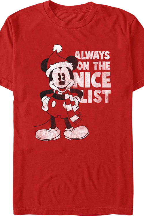 Mickey Mouse Always On The Nice List Disney T-Shirt