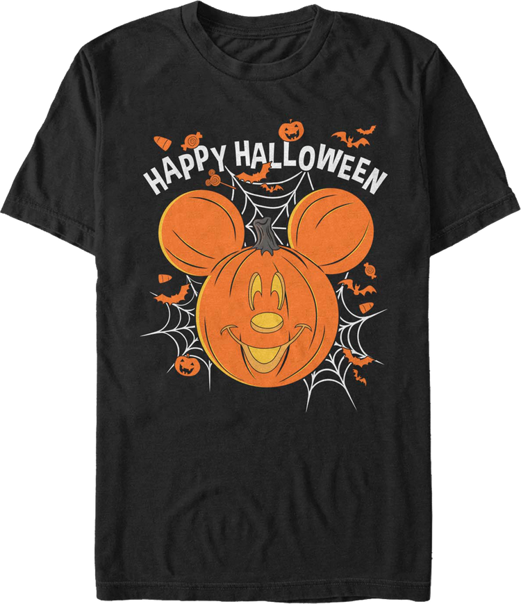 Mickey Mouse Jack-o'-Lantern Happy Halloween Disney T-Shirt