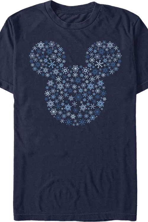 Snowflakes Design Mickey Mouse T-Shirt