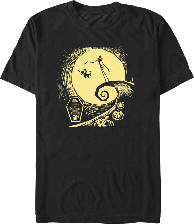 Moonlit Silhouettes Nightmare Before Christmas T-Shirt
