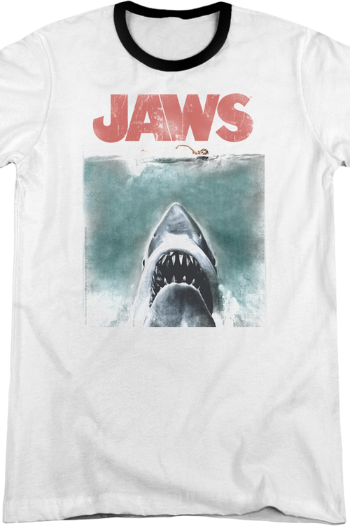 Movie Poster Jaws Ringer Shirt