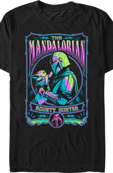 Neon Grogu & Din Djarin Mandalorian Poster Star Wars T-Shirt