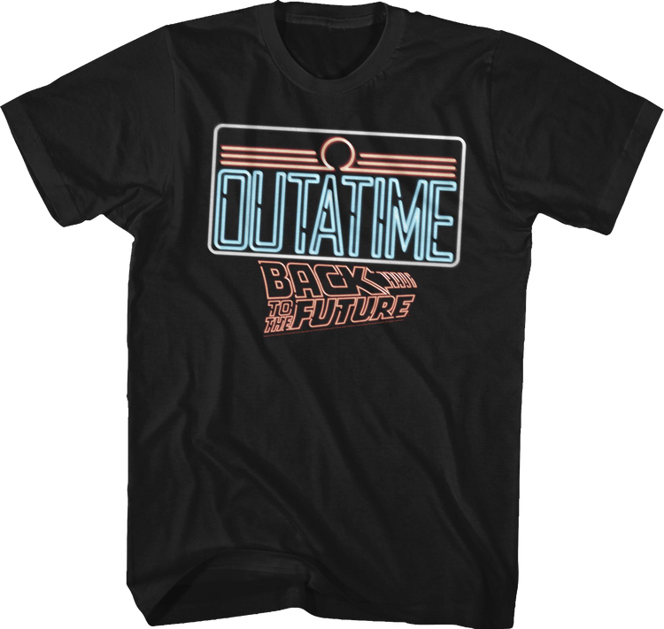 Neon License Plate Back To The Future T-Shirt