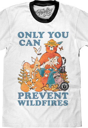 Only You Can Prevent Wildfires Smokey Bear Ringer Shirt
