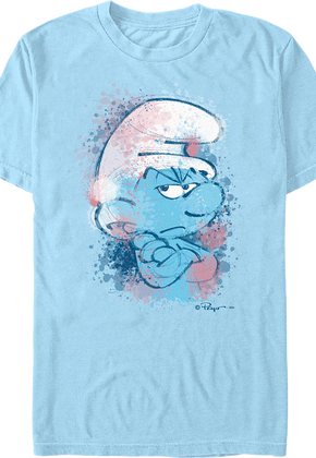 Paint Splatter Grouchy Smurf T-Shirt