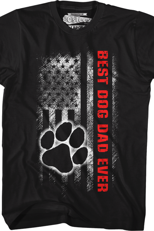 Paw & Flag Best Dog Dad Ever T-Shirt