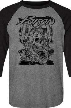 Snake and Skull Sketch Poison Raglan Baseball Shirt