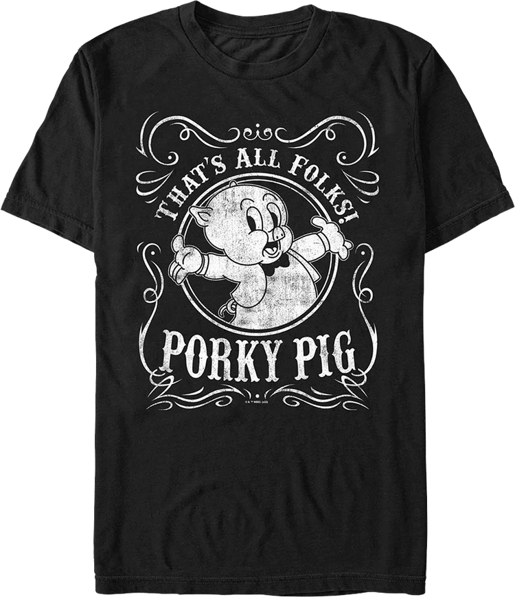 Porky Pig That's All Folks Looney Tunes T-Shirt