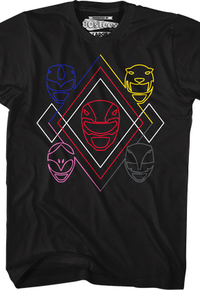 Power Lines Mighty Morphin Power Rangers T-Shirt