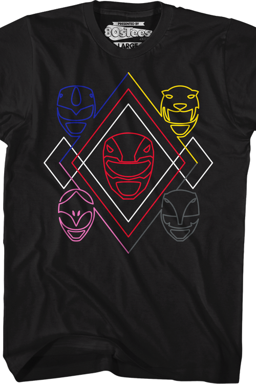 Power Lines Mighty Morphin Power Rangers T-Shirt