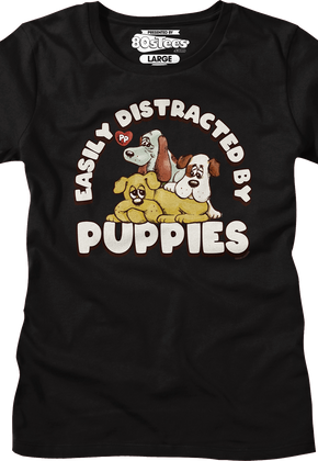 Womens Easily Distracted By Puppies Pound Puppies Shirt