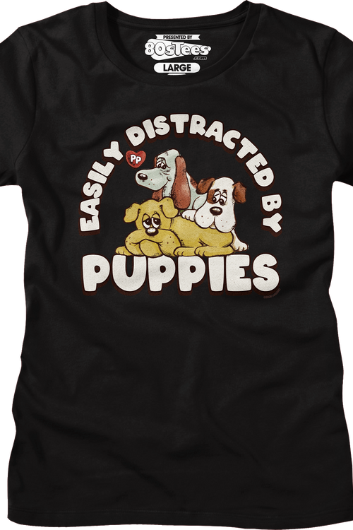 Womens Easily Distracted By Puppies Pound Puppies Shirt