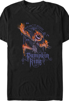Pumpkin King Flames Nightmare Before Christmas T-Shirt