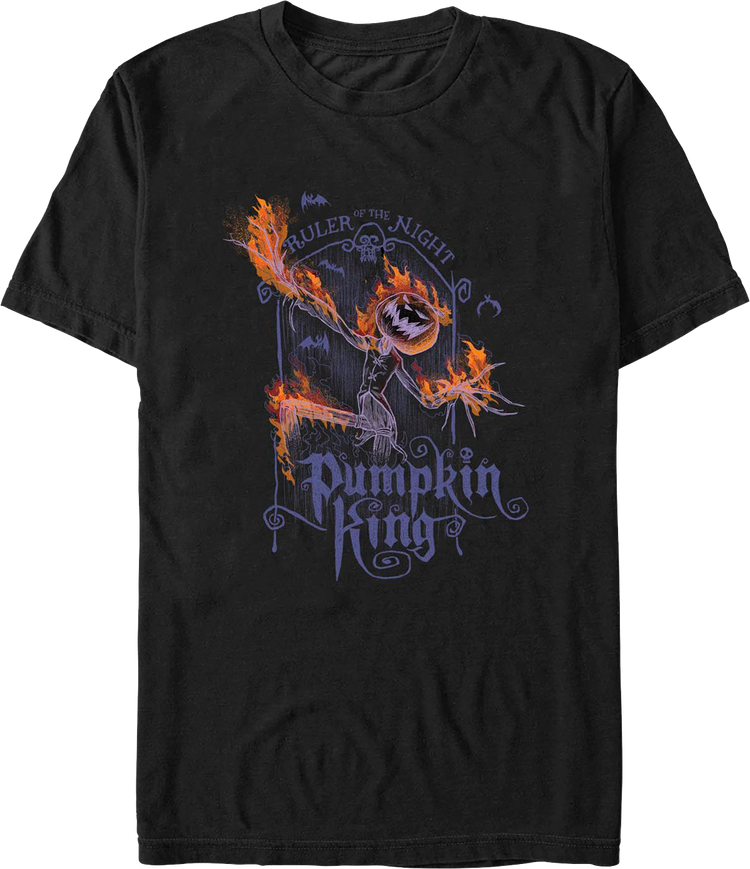 Pumpkin King Flames Nightmare Before Christmas T-Shirt
