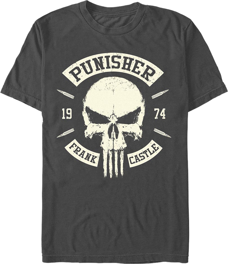 Punisher 1974 Moto Skull Marvel Comics T-Shirt