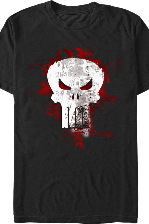 Punisher Blood-Splattered Skull Logo Marvel Comics T-Shirt