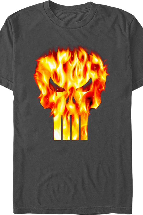 Punisher Flaming Skull Logo Marvel Comics T-Shirt