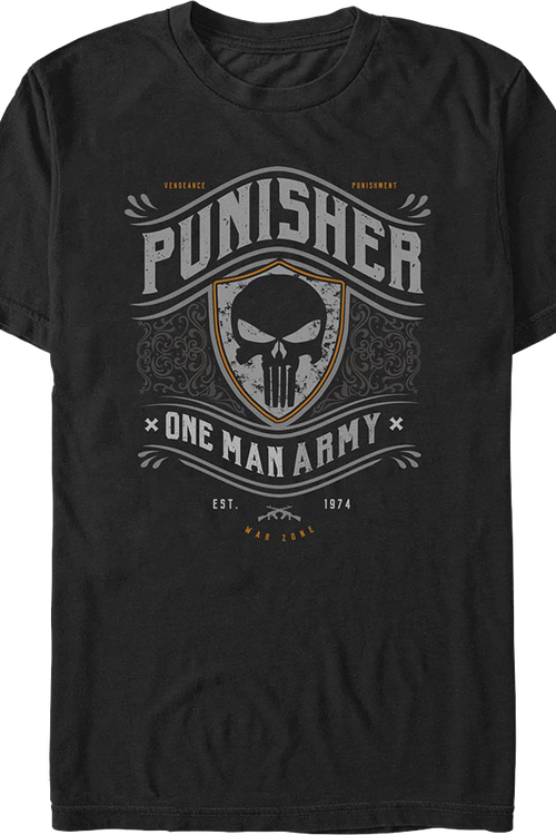 Punisher One Man Army Shield Marvel Comics T-Shirt