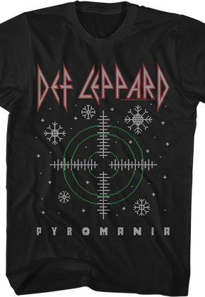 Pyromania Faux Ugly Christmas Sweater Def Leppard T-Shirt