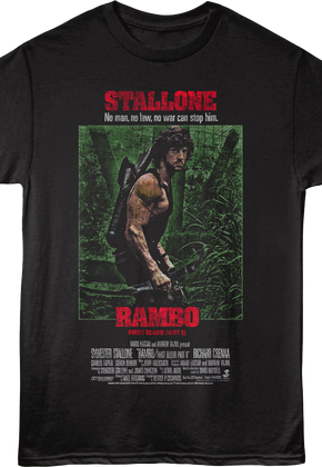 Rambo: First Blood Part II Tagline Poster Rambo T-Shirt
