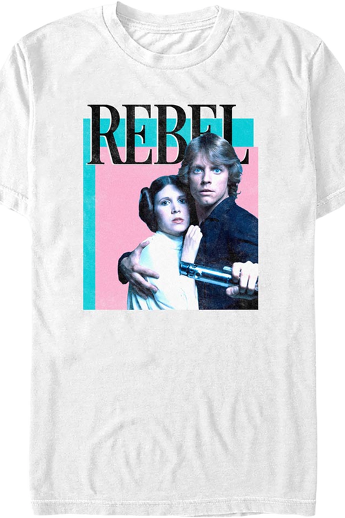 White Rebel Princess Leia Luke Skywalker Star Wars T-Shirt