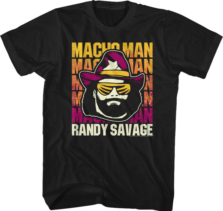 Repeating Macho Man Logo Randy Savage T-Shirt