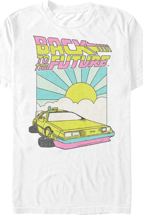 White Retro DeLorean Sunshine Back To The Future T-Shirt