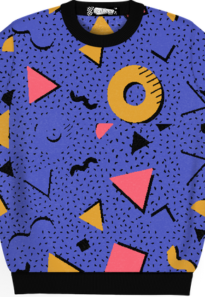 Retro Pattern Shapes Knitted Sweater