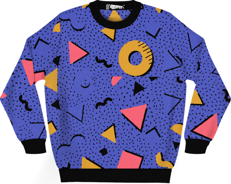 Retro Pattern Shapes Knitted Sweater