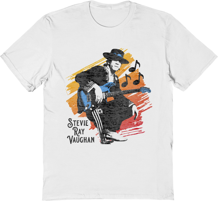 Retro Pose With Guitar Stevie Ray Vaughan T-Shirt
