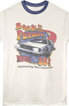Retro Powered By Flux Capacitor Back To The Future Ringer Shirt
