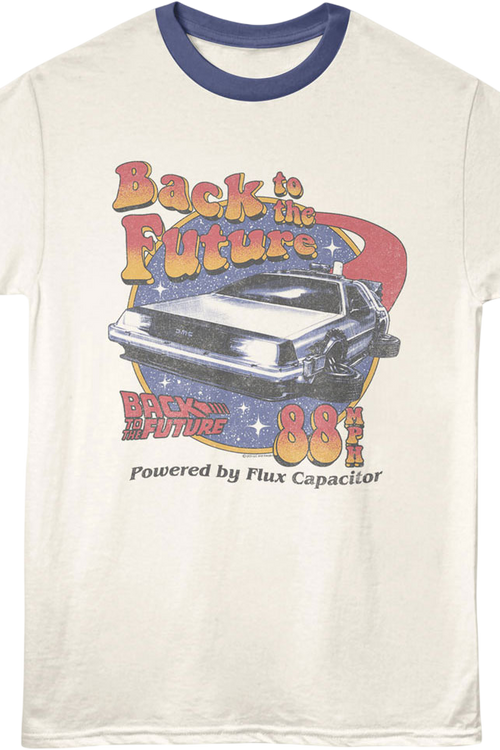 Retro Powered By Flux Capacitor Back To The Future Ringer Shirt