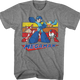 Retro Stripes Collage Mega Man T-Shirt thumbnail