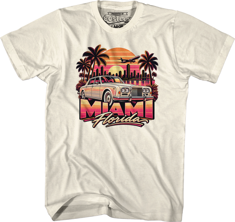 Retro Sunset & Car Miami Florida T-Shirt