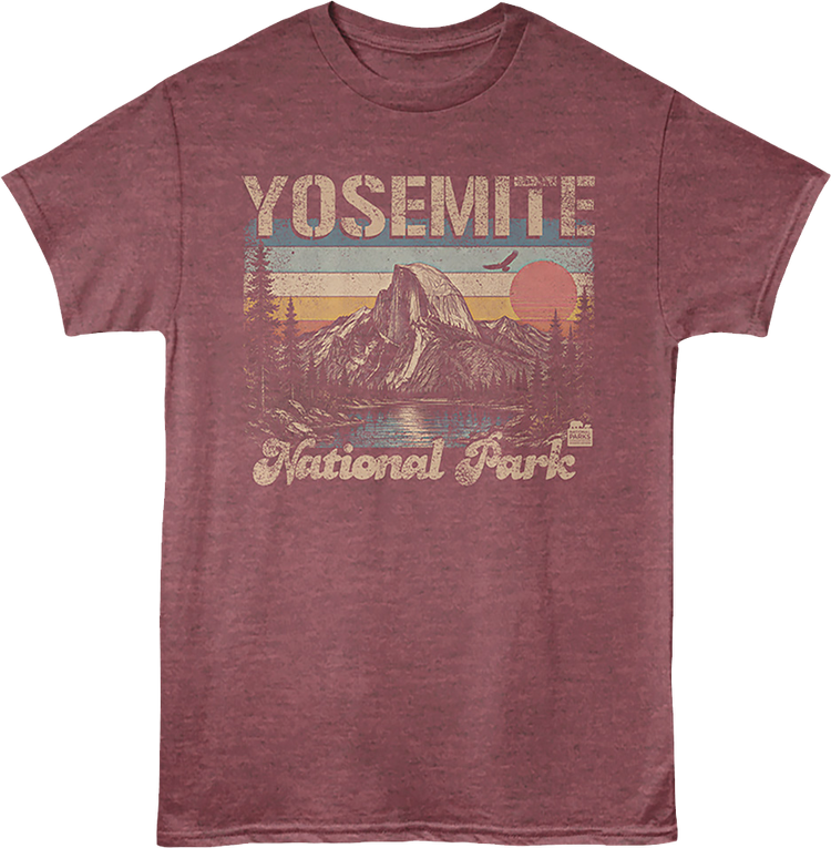 Retro Landscape Yosemite National Park T-Shirt