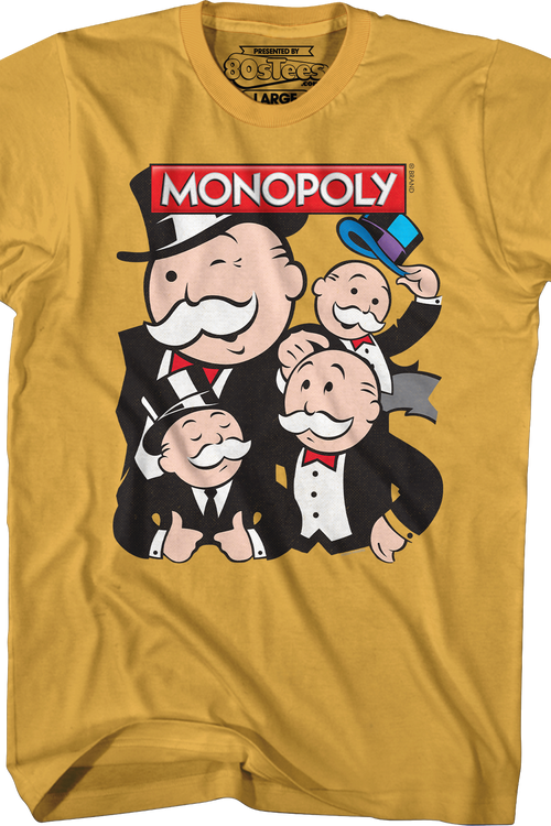 Unofficial Rich Uncle Pennybags Collage Monopoly T-Shirt