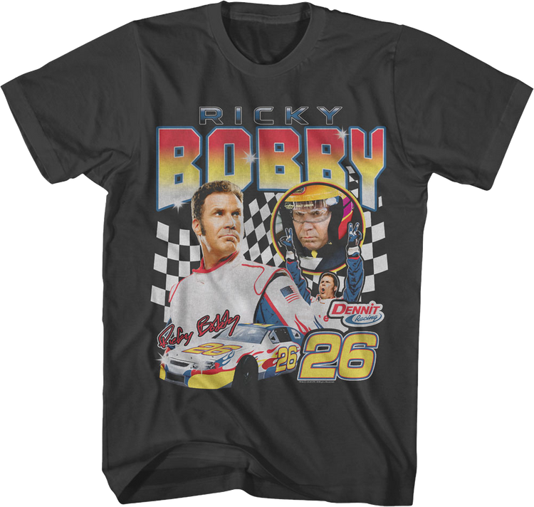 Ricky Bobby Checkered Flag Collage Talladega Nights T-Shirt